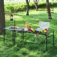 Table pliante tactique hydraulique en acier au carbone pour le camping en plein air, légère et portable, table de pique-nique, équipement de camping multifonctionnel
