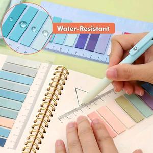Morandi Cute Style <b>Sticky</b> <b>Notes</b> with Self-Adhesive Transparent Tabs PET Index Paste PP Ruler Memo Pad for Office or School Use - Product Image 3