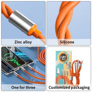 Wholesale Charging <b>Cable</b> Fast Charging 3 In1 120W <b>USB</b> 6A Charger <b>Cable</b> for Corporate - Product Image 3