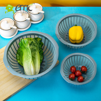 China Fabriek Keukenhulpjes Groentevergiet Ecologisch PP Plastic Fruitmand Vier Maten EMC YM-6057