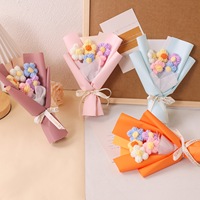 Bouquets de fleurs tricotés à la main à 5 pétales Bouquets de fleurs Cadeaux décoratifs floraux en laine