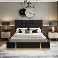 Cama King Size de Lujo con Tapicería de Cuero Genuino, Diseño Moderno, Resistente, para Uso en el Hogar o Hotel, Ecológica