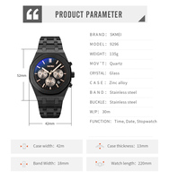 Elegante Reloj de Pulsera SKMEI 9296 con Múltiples Esferas para Hombre Moderno, Admite Logotipo Personalizado, Ideal para Fiestas, Banquetes y Uso Diario
