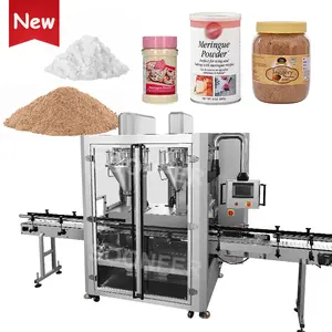 Dubbele Kop Cakepoeder Vulmachine Automatische Fles Kan Pot Meringue Jaggery Poeder Vulmachine