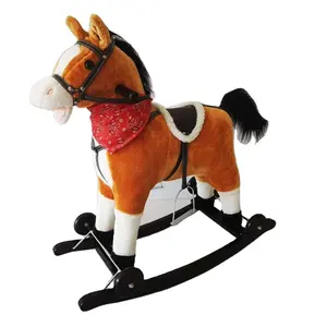 ICTI audit mode baru warna putih mewah rockihng kuda FL090-Brown, naik kuda untuk bayi