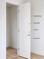Porte intérieure en bois insonorisée OEM personnalisée, panneau encastré blanc pour chambre, rénovation de maison et d'appartement