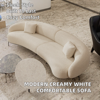 Nouveau design de meubles pour la maison, prix bas, grand canapé sectionnel moderne confortable en velours blanc crème à trois places, appartement, salon