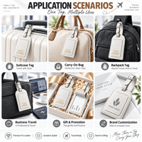 Étiquettes de bagages en cuir personnalisées avec logo, étiquettes de sac de voyage en cuir PU personnalisées pour cadeaux d'entreprise, voyages d'affaires et événements