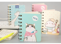 Mini Bloc de notas en espiral con dibujos animados, mini juego de papelería para oficina, A7, venta al por mayor