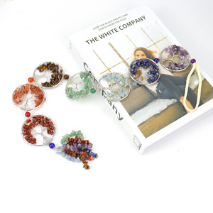 Décoration suspendue en cristal coloré tissé à la main pour TikTok Live, arbre de vie, art déco écologique, salon, <span class=keywords><strong>rideau</strong></span> en métal - Product Image 3
