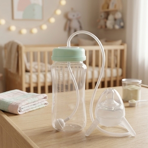Biberons anti-fuite personnalisés OEM/ODM avec logo imprimé, calibre standard 300 ml, ensemble de biberons mains libres en PP pour bébé, vente en gros - Product Image 1