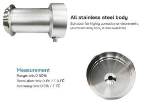 Medidor de <span class=keywords><strong>Brix</strong></span> Inline Digital em Aço Inoxidável Anti-Corrosão SS316L Grau Alimentício 0-50% Proteção IP66 Modbus - Product Image 3