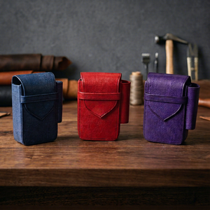 Estuche para Cigarrillos de Tabaco, Funda de Cuero para Paquete de Cigarrillos, Grabado de Diseño Vintage, Protector Ligero, Funda de Piel de Becerro - Product Image 1
