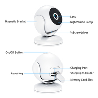 Caméra de sécurité WiFi intelligente A5 Mini HD 1080P grand angle magnétique sans fil pour la surveillance à domicile, caméra CCTV professionnelle