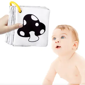 New popular bebê & criança brinquedos livro pano branco cartão cognitivo destacável bebê brinquedos educativos
