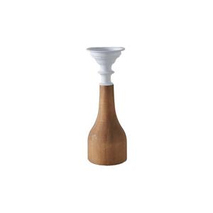 Candelero de madera maciza vintage con forma cónica para decoración del hogar, para velas en forma de copa y velas en bloque. - Product Image 5