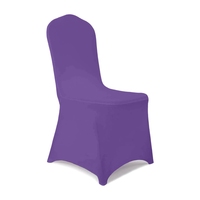 Housse de chaise blanche en polyester et élasthanne, housse de chaise extensible pour mariage, fête, banquet, housse de chaise à devant plat