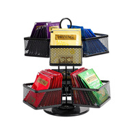 Organisateur de sachets de thé et de café en fer rotatif, détachable et empilable, pour comptoir, présentoir de rangement