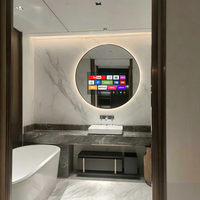 Espejo de Baño con Retroiluminación LED de 22 Pulgadas, Televisor con Espejo Inteligente Antivaho e Impermeable IP65 para Baños de Hoteles y Villas de 5 Estrellas