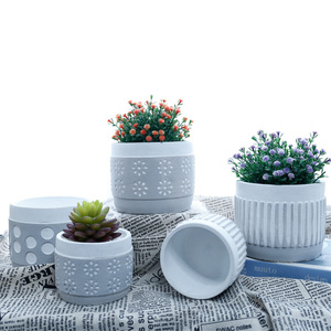 Wholesale Indoor Outdoor Succulents Cylinder Flowerpot Concrete Cement Plant Flower Planter Pots