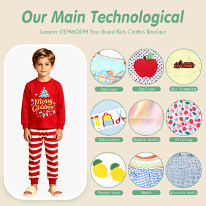 Ensemble de sous-vêtements en coton à col rond pour garçons, motif dessin animé, hauts et pantalons à manches longues pour le quotidien et <span class=keywords><strong>la</strong></span> <span class=keywords><strong>nuit</strong></span> à <span class=keywords><strong>la</strong></span> maison, vente en gros - Product Image 3