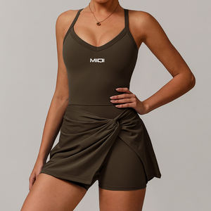 شعار مخصص في الهواء الطلق قطعتين بليت تنورة جولف المرأة فستان تنس مع قصيرة - Product Image 6