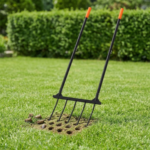 Forca da Giardino JH-Mech per Fattorie, Giardini e Orti, Design Ergonomico, Forca Larga <span class=keywords><strong>in</strong></span> Metallo <span class=keywords><strong>Nero</strong></span> da 5 Pollici - Product Image 1
