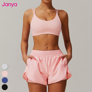 Janya Ventes Flash Ensembles de sport pour salle de sport, soutien-gorge de sport <span class=keywords><strong>sexy</strong></span> pour filles avec coussinets amovibles et shorts de sport à double couche avec poches tissées, ensemble de yoga - Product Image 5