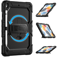 Protection complète contre les chocs, étui robuste pour tablette 2 en 1 avec béquille et dragonne pour iPad 8e 7e génération 10.2 pouces