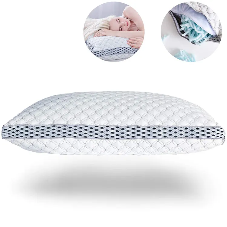 OEM Adjustable Design Hypoallergenic Washable Bed Bamboo Cooling Shredded Memory Foam Pillow For Sleeping