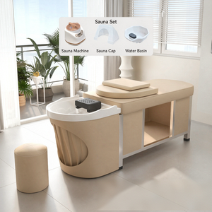 Lit de lavage professionnel pour spa capillaire avec circulation d'eau et vapeur - Lit de soin tout-en-un pour le cuir chevelu en salon de beauté - Product Image 5