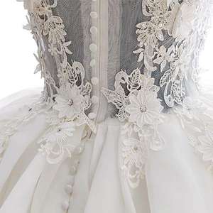 S0682N <span class=keywords><strong>2026</strong></span> Новое, популярное, антистатическое свадебное мини-платье с аппликациями, короткое, с открытыми плечами, в стиле бальное платье - Product Image 2