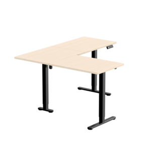 Escritorio de pie de metal en forma de L convertible moderno ajustable en altura eléctrica de 3 etapas con motor único personalizado, escritorio de oficina de 73-116cm - Product Image 4