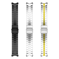 Correa de acero inoxidable para Samsung Galaxy Watch 7 44mm 40mm 6 4 Banda de extremo curvo de metal clásico para Samsung Galaxy Watch 5 Pro Band