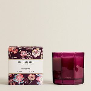 Vela Aromática MESCENTE con Aroma a Cachemira Suave, 500g, en Frasco para Aromaterapia - Product Image 1