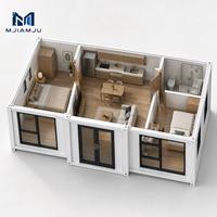 Maison conteneur pliable MJIAMJU, intérieur moderne du milieu du siècle, entièrement personnalisable, maison modulaire, utilisation hôtelière, cuisine respirante