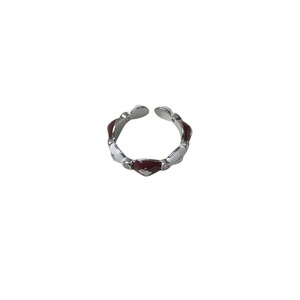 S925 <b>Sterling</b> <b>Silver</b> Chinese Red Bow Four Leaf Clover <b>Ring</b> For Women <b>Adjustable</b> Opening Niche Jewelry - Product Image 5