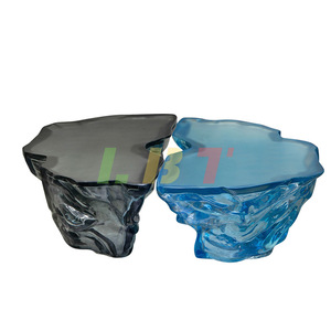 Table basse en résine personnalisée avec fleurs et plantes intégrées pour hall d'hôtel et usage en club, cadre en acrylique durable - Product Image 2