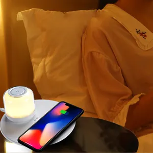 Timjay Colorful Wireless Charger For iPhone Samsung Huawei Smartphone Wireless Charger led Projector Smart lighting table lamp