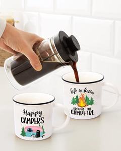 Custom Logo Printed Sublimation Metal Enamel <b>Camping</b> Coffee Mug Tea <b>Cup</b> With Handle - Product Image 6