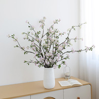 Branches de pêchers artificiels de style nordique, fleurs de saule des neiges, haut de gamme, en tissu de soie synthétique, semi-artisanales, pour décoration de mariage et d'intérieur