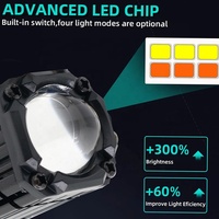 Usine 12V Moto Système D'éclairage LED Phare Mini Conduite Brouillard Lumière Projecteur Lampe Projecteur Laser Lentille pour Moto