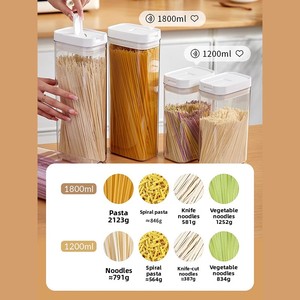 Conteneur de stockage alimentaire hermétique en PET à fermeture facile, directement de l'usine, pot en plastique transparent <span class=keywords><strong>pour</strong></span> l'organisation du garde-manger, vente en gros - Product Image 2