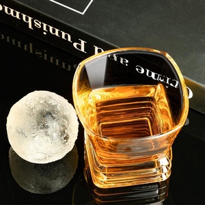9.5oz Bar <strong>Spirit</strong> <strong>Glass</strong> Cup Square Rocks <strong>Glasses</strong> Clear Accordion Whiskey Tumbler - Product Image 4