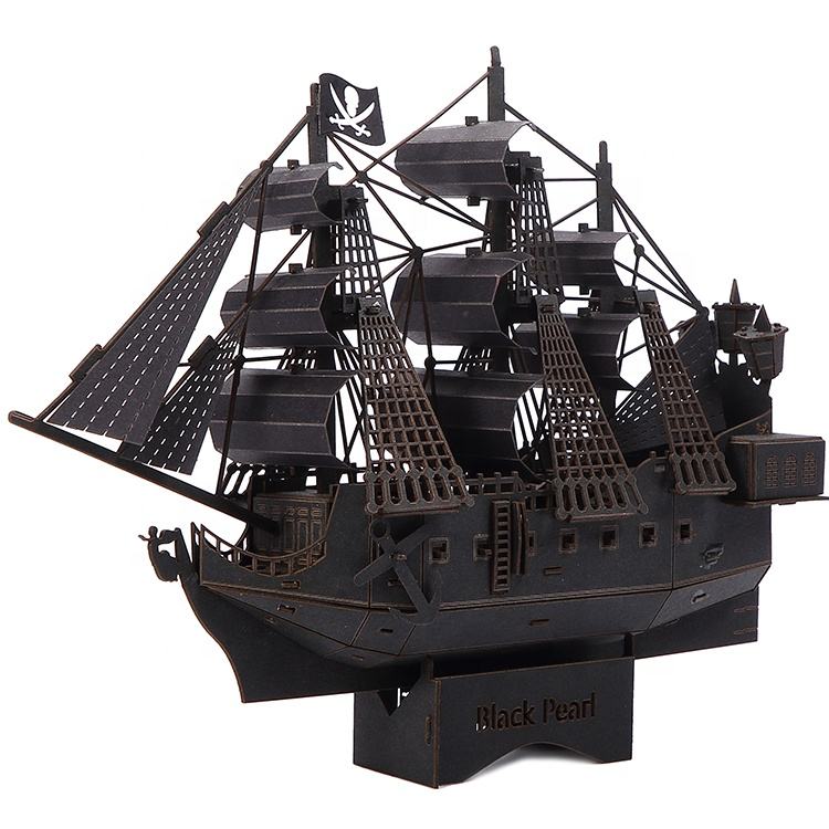 Barco de cartón 3D Kit de modelo de barco pirata personalizable