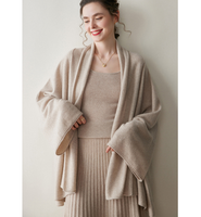 Poncho en tricot de luxe ample et confortable pour femme, en cachemire et coton de Mongolie intérieure, idéal pour la détente
