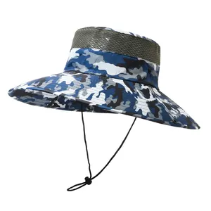 Al aire libre protección solar caza camuflaje gorra camuflaje sombrero de ala ancha pez cubo sombrero