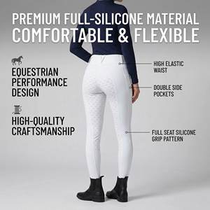 Custom Printed Women Equestrian <strong>Jodhpurs</strong> High Waist 4 Way Stretch Soft Fabric Phone Pockets Horse Riding Breeches for Training - Product Image 3