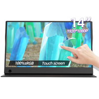 Moniteur portable ultra-fin tactile 14 pouces 1080P IPS pour ordinateur portable, vente en gros OEM Eimio