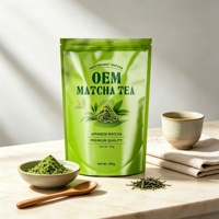 Sachet Doypack Vert Personnalisé Haute Résolution Qualité Alimentaire Anti-Humidité pour Thé Matcha avec Fermeture Zip Facile à Déchirer – Offre Spéciale